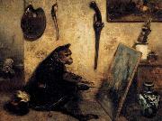 Alexandre Gabriel Decamps The Monkey Painter France oil painting artist